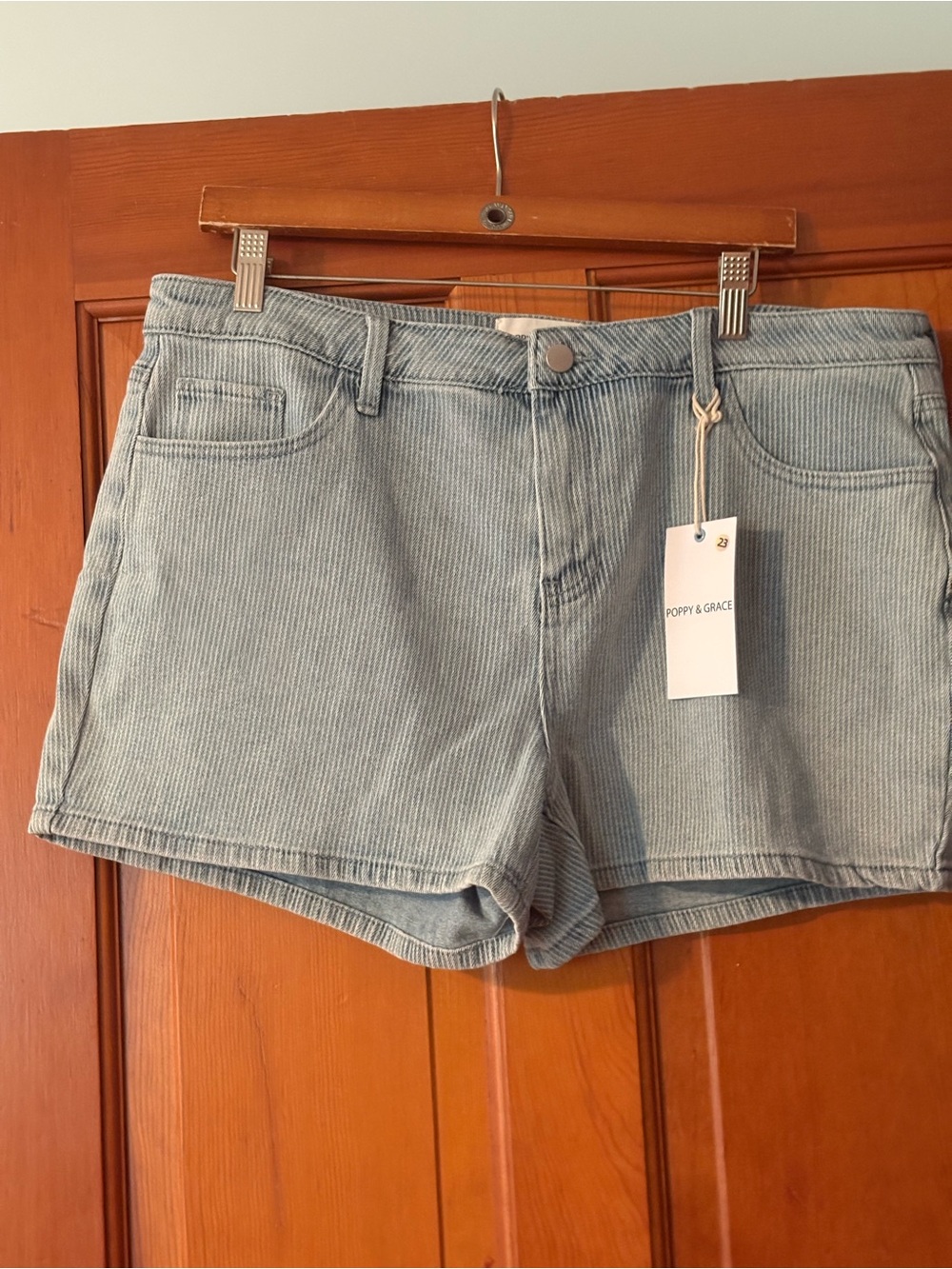 Poppy & Grace Light Blue Jean Shorts for Women